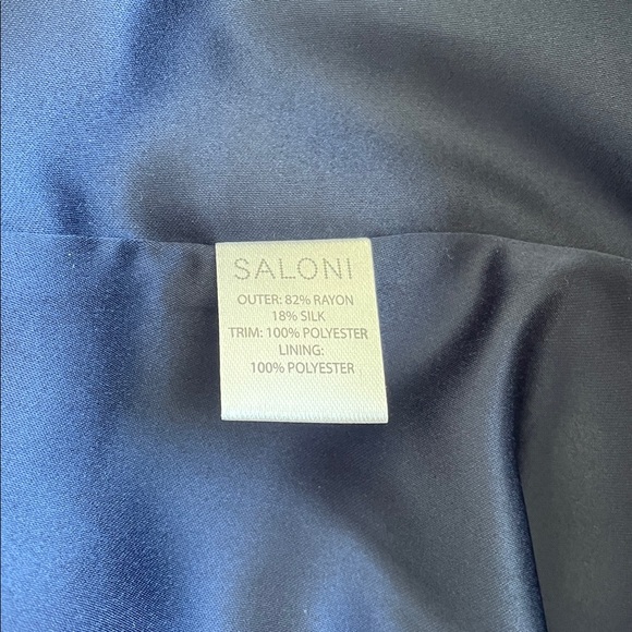 EUC Saloni Camille Velvet Midi Dress Glitter Hearts Women’s Size 4 Blue Purple - Picture 12 of 15